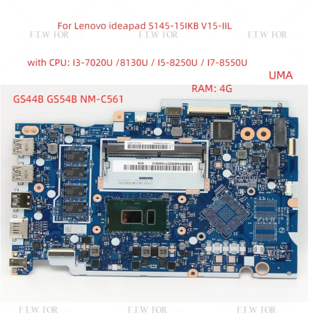Lenovo Ideapad S145-15IKB V15-IIL Ʈ  GS44B GS54B NM-C561, CPU I3 I5 I7 RAM 4G + GPU Ǵ UMA 100% ׽Ʈ OK